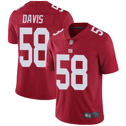 Men New York Giants 58 Tae Davis Red Limited Red Inverted Legend Football NFL Jersey